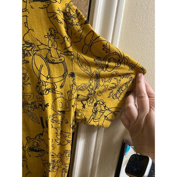 Nickelodeon VINTAGE T-Shirt Graphic Tee 90s Large Yellow Cartoons Rocko Rugrats - Picture 6 of 8